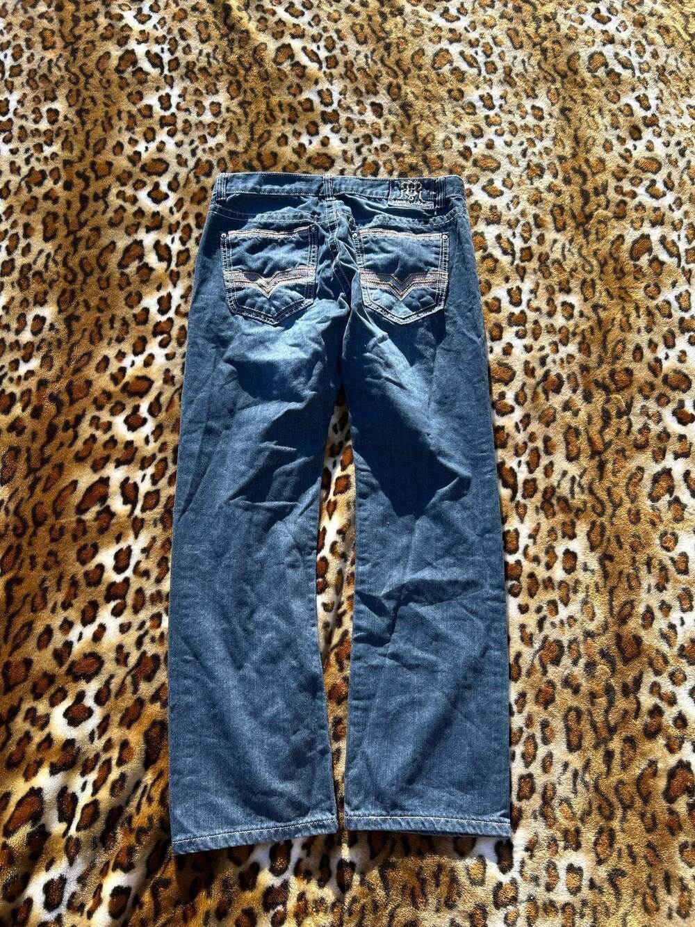 Request Jeans Premium Y2K Vintage 34x32 Bootcut Embroidered Skater